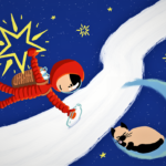 Dessin d'un astronaute recoltant du lait dans la voie lactée