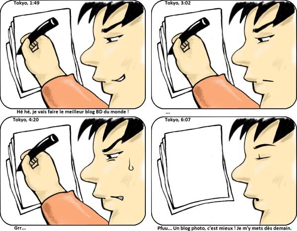 Bande dessinée de quatre cases.