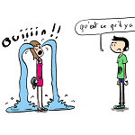 Extrait de bande dessinnée, nana pleure et nono demande pourquoi.